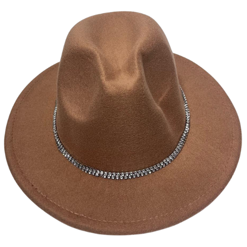 CHAPÉU DE INVERNO CARAMELO O COM STRASS