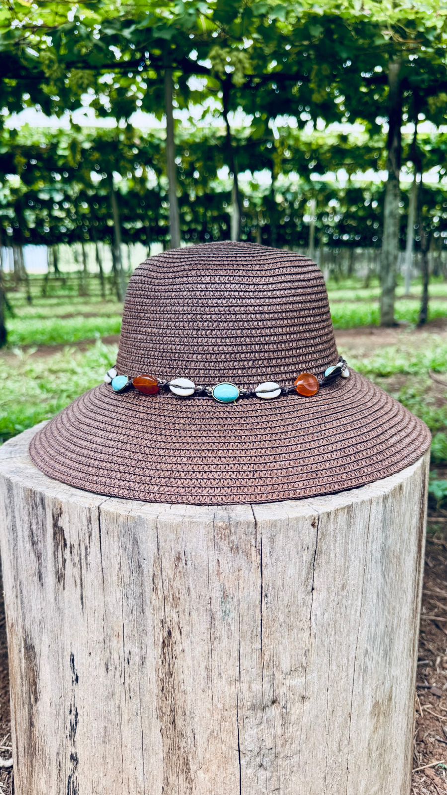 CHAPÉU CONCHAS CAFÉ COM FAIXA PERSONALIZADA